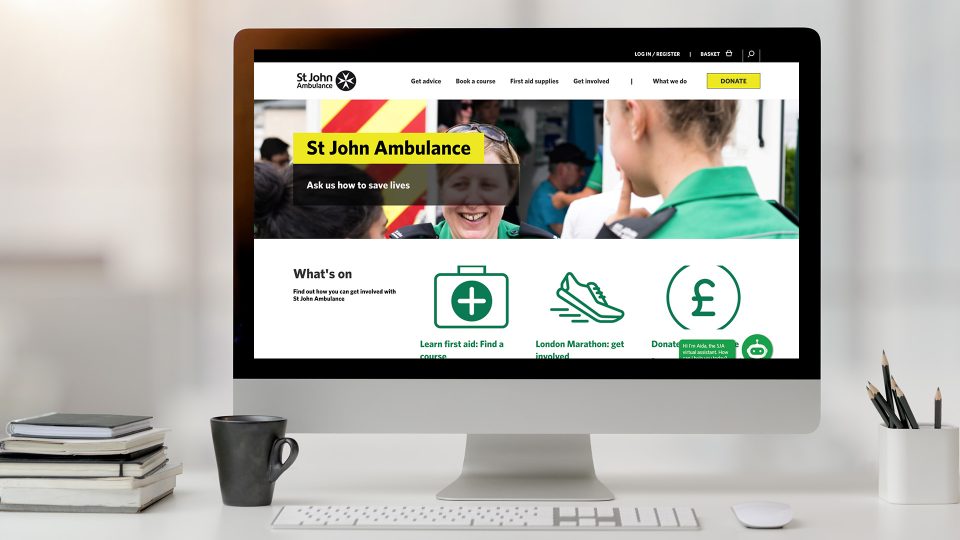 St Johns Ambulance website Mock up