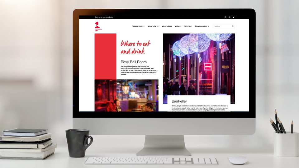 Liverpool ONE Website Mockup