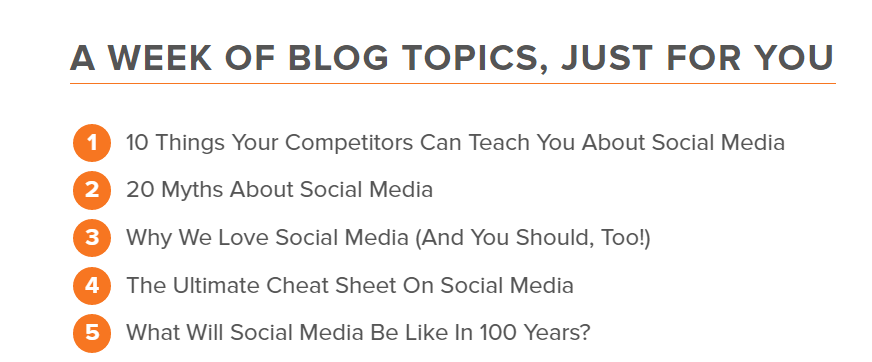 HubSpot's Blog Topic Generator