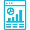 icon of stylised webpage with multiple charts